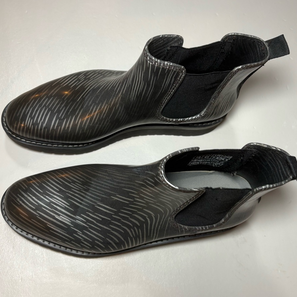 Elegant Black Patterned Women's Rain Booties